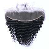 Deep Wave 13x4 Virgin Human Hair Natural Black Frontal