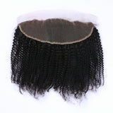 Kinky Curly 13x4 Virgin Human Hair Natural Black Frontal