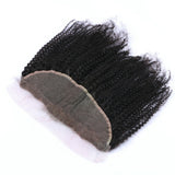 Kinky Curly 13x4 Virgin Human Hair Natural Black Frontal