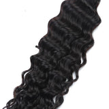 Bundle Deals With Closure Deep Curly Virgin Human Hair Natural Black