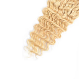 #613 Deep Wave 4x4 Human Hair Blonde Closure