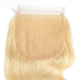 #613 Body Wave 4x4 Human Hair Blonde Closure