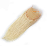 #613 Straight 4x4 Human Hair Blonde Closure