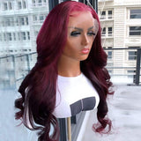 99J   13x4  Transparent Frontal Lace Wig Body Wave Color Wig