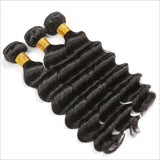 Bundle Deals Deep Wave Virgin Human Hair Natural Black