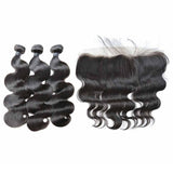 Bundle Deals With Frontal Body Wave Virgin Human Hair Natural Black