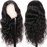 Body Wave 13x4 Transparent Frontal Lace Wig Natural Black 180% Density