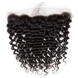 Bundle Deals With Frontal Deep Wave Virgin Human Hair Natural Black