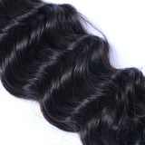 Bundle Deals With Frontal Deep Wave Virgin Human Hair Natural Black