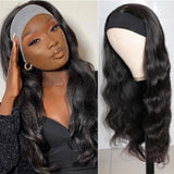 Body Wave Glueless Headband Wig Natural Black 180% Density