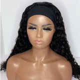 Deep Wave Glueless Headband Wig Natural Black 180% Density