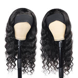 Loose Deep Wave Glueless Headband Wig Natural Black 180% Density