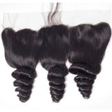 Bundle Deals With Frontal Loose Wave Virgin Human Hair Natural Black