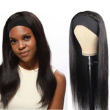 Straight Glueless Headband Wig Natural Black 180% Density