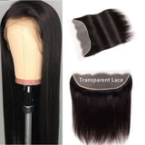 Straight 13x4  Transparent Frontal Lace Wig Natural Black 180% Density